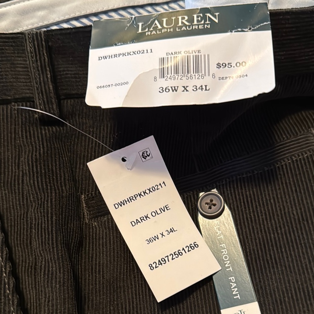 Lauren Ralph Lauren Green Corduroy Pants